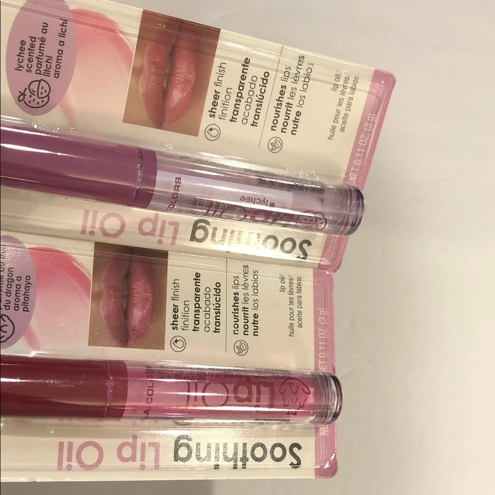 2pack Soothing dragonfruit and Lycee flavored sheer finish lip oils new‎